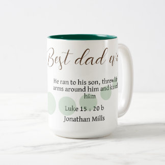 Tasse 2 Couleurs Meilleur papa jamais Luke 15:20 Meilleur Père
