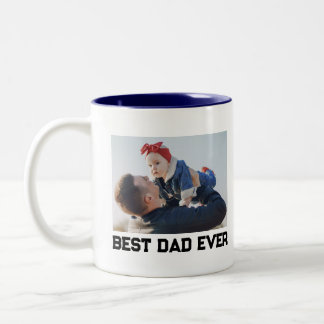 Tasse 2 Couleurs Meilleur papa Jamais photo complète personnalisée