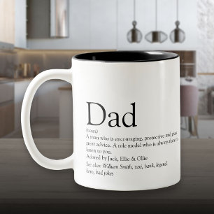 Tasse 2 Couleurs Meilleur Papa Père du Monde Définition Amusante