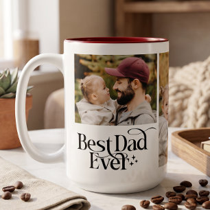 Tasse 2 Couleurs Meilleur Papa Personnalisé avec Photo