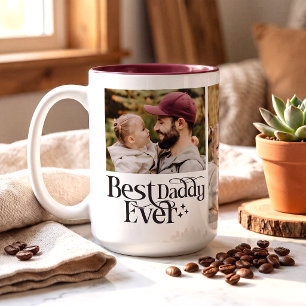 Tasse 2 Couleurs Meilleur Papa Personnalisé avec Photo
