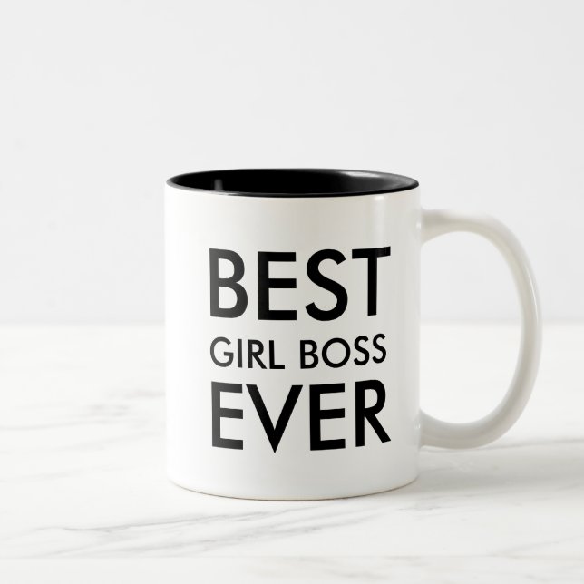 Tasse 2 Couleurs Meilleur Patron jamais | Cadeau de bureau (Droit)