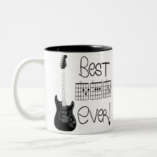 Tasse 2 Couleurs Meilleur Père Jamais ! guitare chord symbole caféi