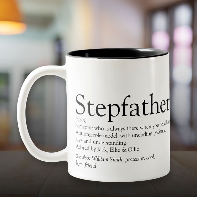 Tasse 2 Couleurs Meilleur Stepfather Stepdad au monde Définition de (World's Best Ever Stepfather Stepdad Definition Two-Tone Coffee Mug)