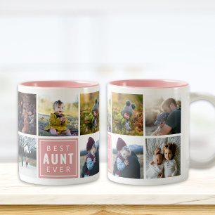 Tasse 2 Couleurs Meilleur Tante Jamais Photo Musique Personnalisée