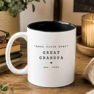 Tasse 2 Couleurs Meilleur titre jamais grand-père personnalisé Tass