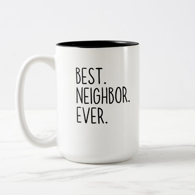 Tasse 2 Couleurs meilleur voisin jamais (Gauche)