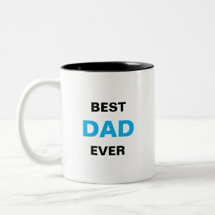 Tasse 2 Couleurs Meilleure Calligraphie Papa en Bleu Turquoise & No