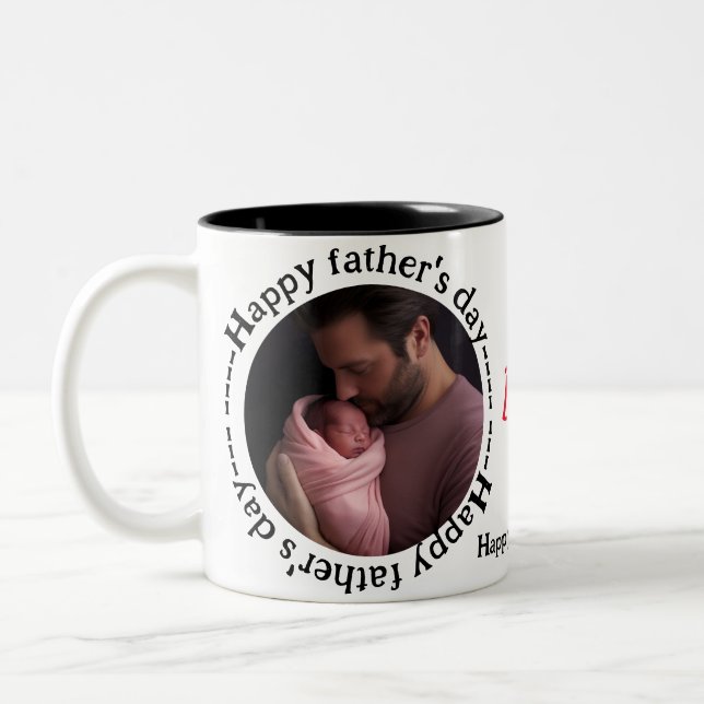 Tasse 2 Couleurs Meilleure fête des pères papa (Gauche)