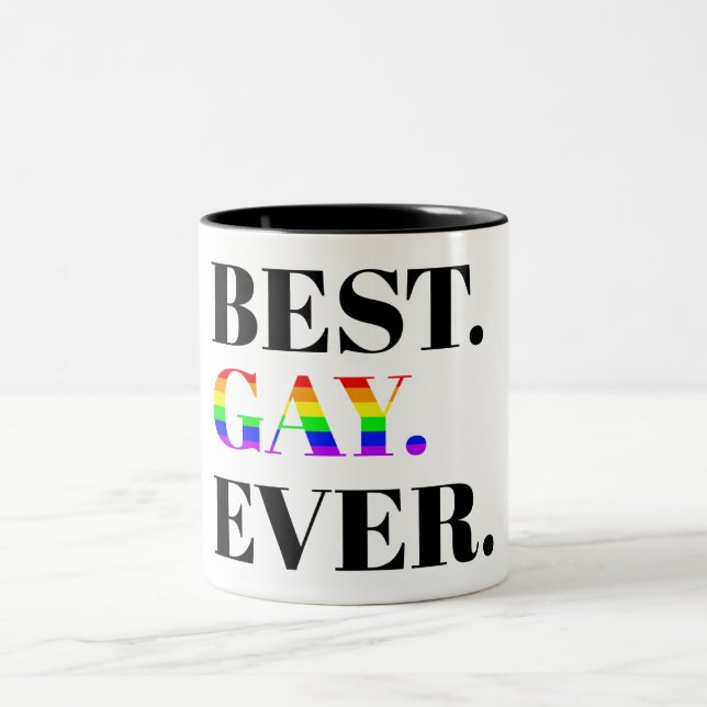 Tasse 2 Couleurs Meilleure Gay Ever MLM Pride (Centre)
