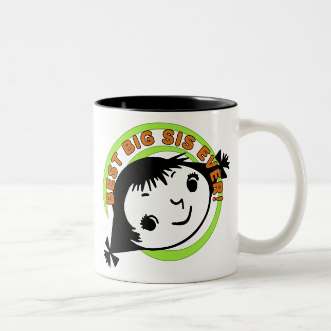 Tasse 2 Couleurs Meilleure grande soeur jamais rétro (Droit)