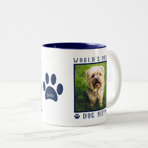 Tasse 2 Couleurs Meilleure Maman de Chien au Monde Photo Nom Emprei