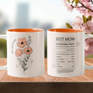 Tasse 2 Couleurs Meilleure maman Faits nutritionnels Fête des mères