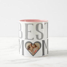 Tasse 2 Couleurs Meilleure maman jamais | Cute 1 Photo Joyeuse Fête