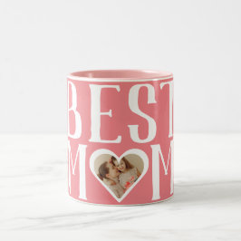 Tasse 2 Couleurs Meilleure maman jamais | Cute 1 Photo Joyeuse Fête