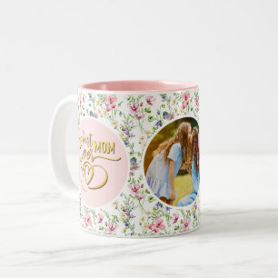 Tasse 2 Couleurs Meilleure Maman Jamais Fleur Photo Fête des Mères