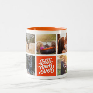 Tasse 2 Couleurs Meilleure Maman Jamais Personnalisé Photo Collage
