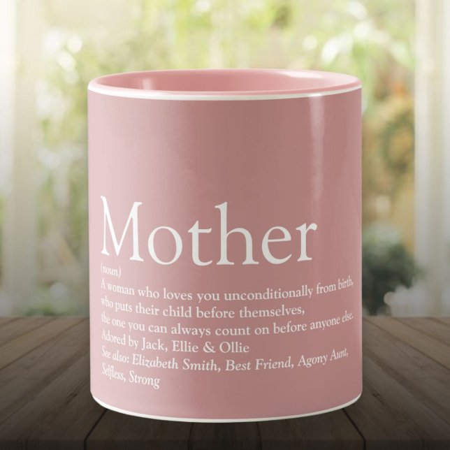 Tasse 2 Couleurs Meilleure Maman, Maman, Mère Définition (World's Best Ever Mom, Mum, Mother Definition Two-Tone Coffee Mug)