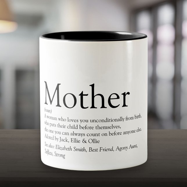 Tasse 2 Couleurs Meilleure Maman, Maman, Mère Définition (World's Best Ever Mom, Mum, Mother Definition Two-Tone Coffee Mug)
