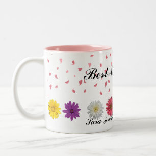 Tasse 2 Couleurs Meilleure Maman Personnalisé Fleur Naissance Cadea