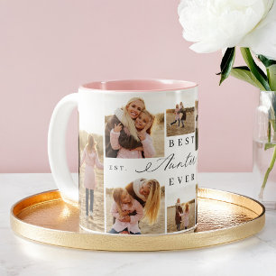 Tasse 2 Couleurs Meilleure Tante Jamais Tante Fille Script Photo Co