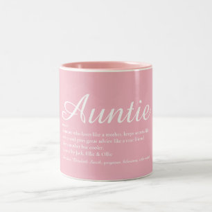 Tasse 2 Couleurs Meilleure Tatie, Script de Définition de Tante Ros