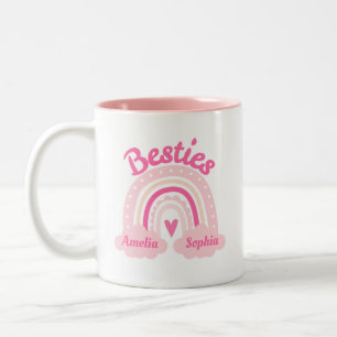 Tasse 2 Couleurs Meilleures amies Photo & Nom personnalisés