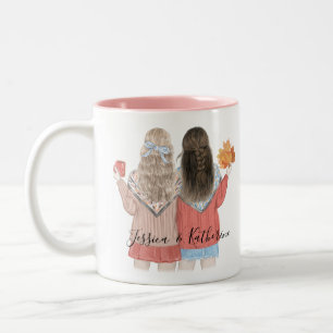 Tasse 2 Couleurs Meilleurs Amis Cheveux Personnalisés BFF Besties 