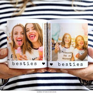 Tasse 2 Couleurs Meilleurs amis Photo Collage Amitié BFF