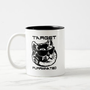 Tasse 2 Couleurs Mème de chat Sci-Fi noir et blanc