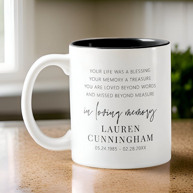 Tasse 2 Couleurs Mémorial Moderne Élégant Simple Chic (Créateur téléchargé)