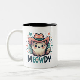 Tasse 2 Couleurs Meowdy Cactus cowboy chat mignon