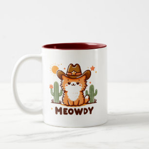 Tasse 2 Couleurs Meowdy Cowboy Casquette Cactus chat