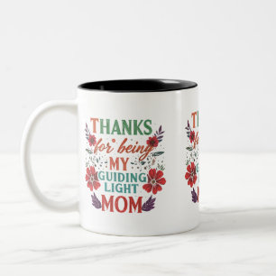 Tasse 2 Couleurs Merci d'être ma lumière de guide, Maman - Deux Ton