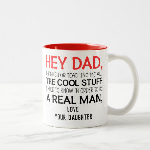 Tasse 2 Couleurs Merci Papa, merci de m'apprendre à être un homme