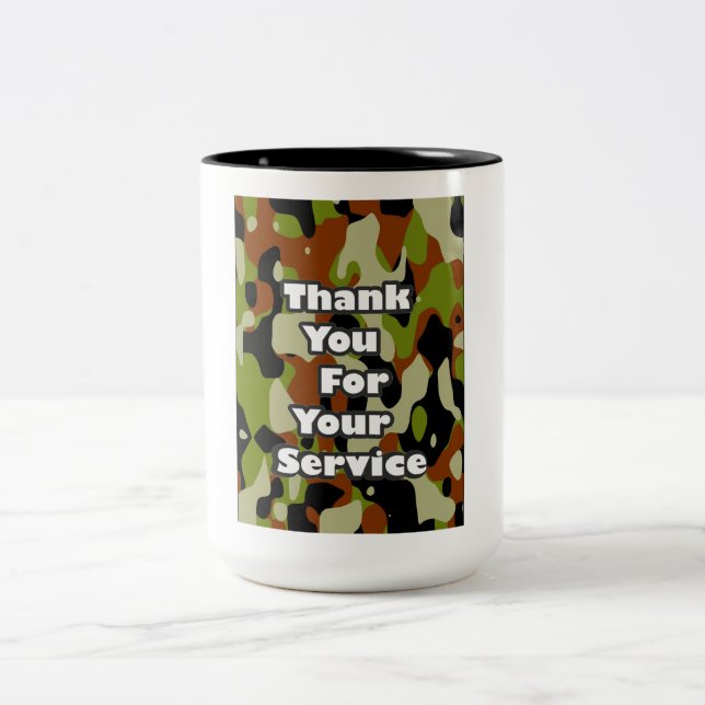 Tasse 2 Couleurs Merci pour votre service (Centre)