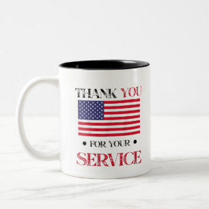 Tasse 2 Couleurs Merci Pour Votre Service American Flag