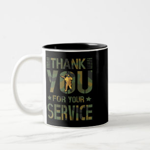 Tasse 2 Couleurs Merci pour votre soldat militaire drawin