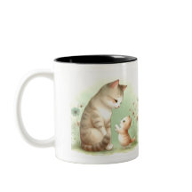 Mère Chat et Kitten : Un moment de réconfortant Mu