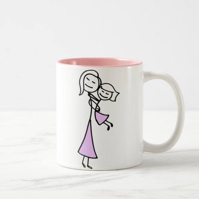 Tasse 2 Couleurs Mère et fille aimées (Droit)