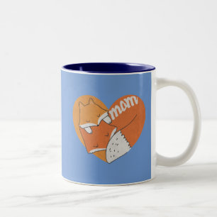 Tasse 2 Couleurs Mère Fox et bébé Fox amour