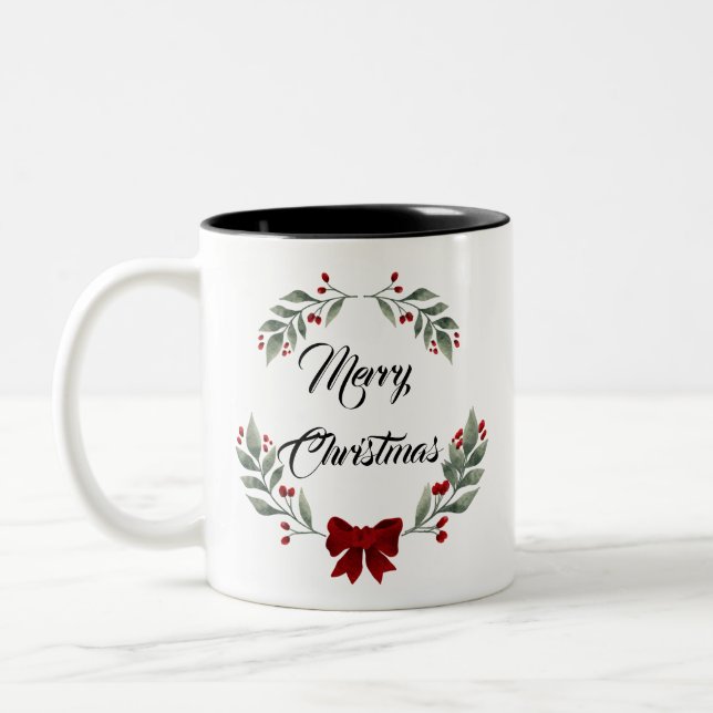 Tasse 2 Couleurs Merry christmas (Gauche)