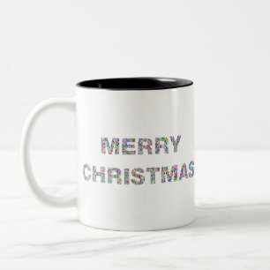 Tasse 2 Couleurs Merry Christmas Circles Prismatic 3