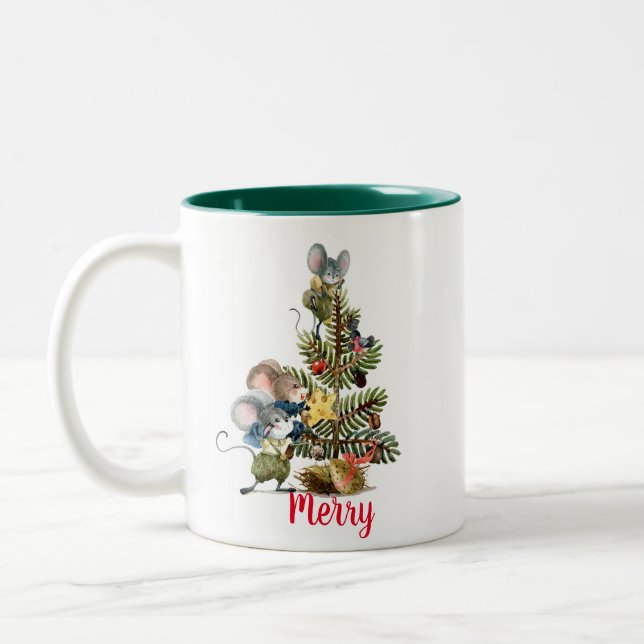 Tasse 2 Couleurs Merry Christsouris (Gauche)