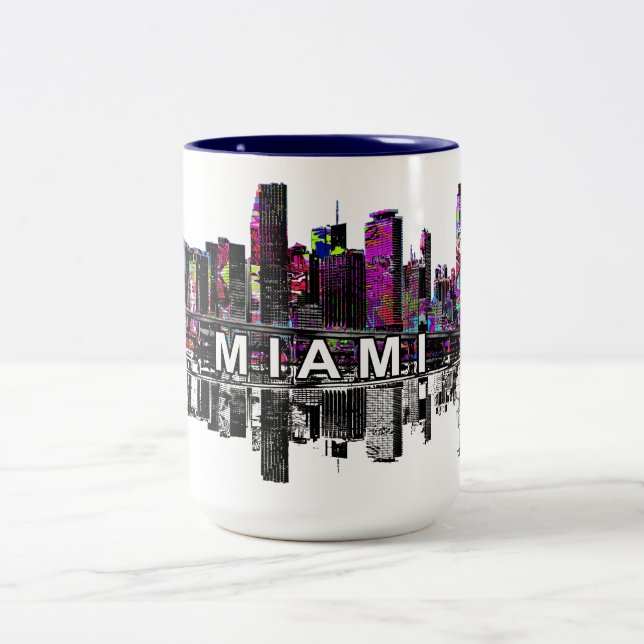 Tasse 2 Couleurs Miami, Floride en graffiti (Centre)