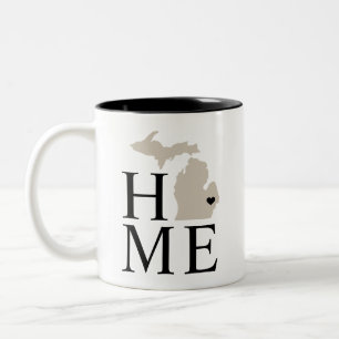 Tasse 2 Couleurs Michigan Accueil Beige et gris Personnalisé City H