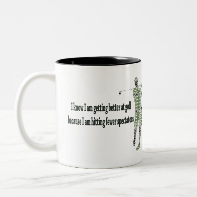Tasse 2 Couleurs Mieux se rendre au golf (Gauche)