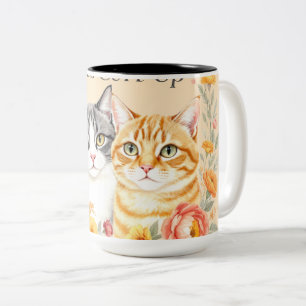Tasse 2 Couleurs Mignon design pour les amoureux de chats tabby gri