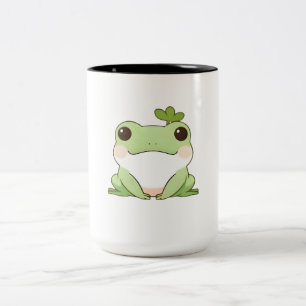Tasse 2 Couleurs Mignon Dessin Simple de Grenouille Chibi de Style 