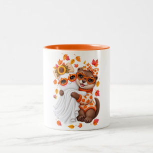 Tasse 2 Couleurs Mignon Fantôme de Loutre Halloween Automne